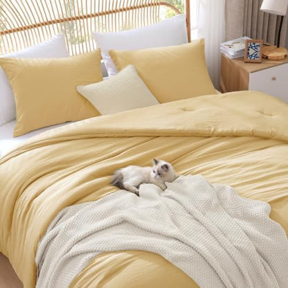 WRENSONGE Queen Comforter Set-3 Pieces Soft Comforters Queen Size Bedding