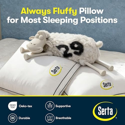 Serta Hotel Collection Bed Pillows Queen/Standard Size Set of 2, 18"x26"