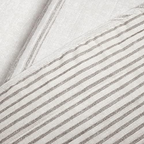 Lush Decor Farmhouse Stripe Reversible Cotton Quilt Twin XL Size, 2 Piece Set Gray - Farmhouse Bedding Set Twin XL - College Dorm Essentials