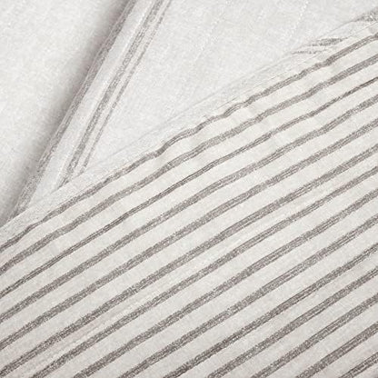 Lush Decor Farmhouse Stripe Reversible Cotton Quilt Twin XL Size, 2 Piece Set Gray - Farmhouse Bedding Set Twin XL - College Dorm Essentials