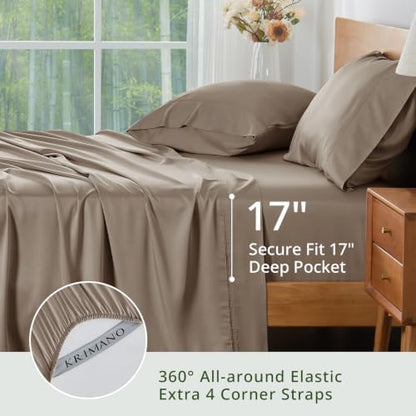 Bamboo Viscose Sheet Set Full Size, Cooling Sheets Bed Set 4pcs