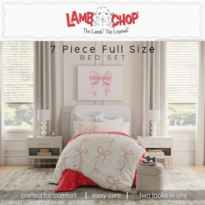 Lamb Chop Bedding Set, Full Size 7-Piece Super Soft Fluffy Reversible Comforter & Sheet Set with Sham, (100% Officially Licensed Product) by Franco Collectibles
