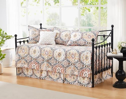 Twin Daybed Quilt Set, 6-Piece Quilt Bedding w/ Shams Cover, Kilim Natural