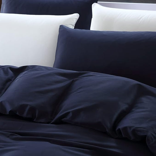 KAREVER Navy Comforter Set Twin Bedding Set Girls Bed Comforter Set Breathable Blanket Teens Dark Navy Lightweight Quilts Set Twin Size All