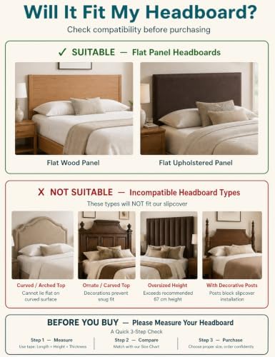 Velvet Bed Headboard Cover Slipcover - Stretch Quilted & Thicken Dustproof Protector for Queen/King, Washable Decorative Headboard Cover for Bedroom (Beige, 75x27.5 inch)