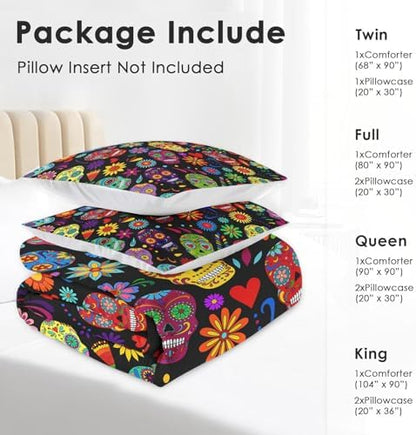 Pamnest Twin Comforter Set, 2 Pieces Dead Sugar Bedding, All Season