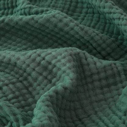 EMME Muslin Blankets for Adults Throw Blanket for Couch Breathable Gauze Soft Lightweight Airy Forest Green King 108" x 90"