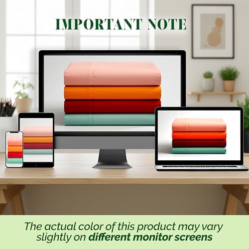 Elegant Comfort Luxury 4-Piece Bed Sheet Set - Luxury Bedding 1500 Premium Hotel Quality Microfiber, Wrinkle Resistant Cool & Breathable, Easy Elastic Fitted, King, Dusty Rose