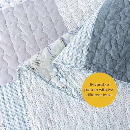SLPR - Coastal Dream Cotton Quilt Set, Patchwork Bedding, Queen and 2 Shams