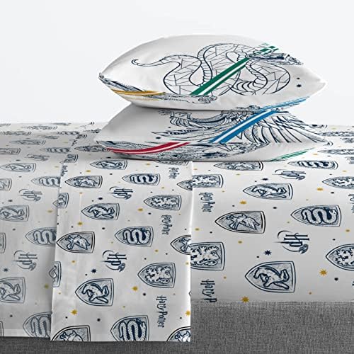 Harry Potter Full Size Comforter Set 7 Piece Kids Bedding, Gray