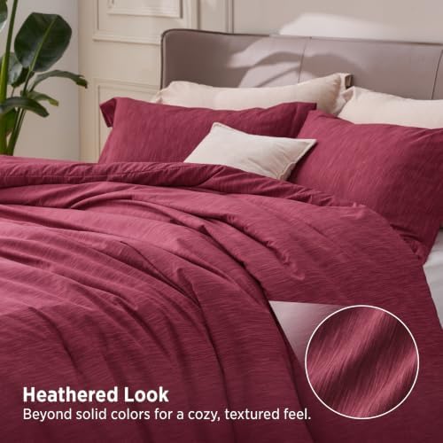 Bedsure Red Twin Comforter Set, Soft College Dorm Room Essentials 2 Pcs