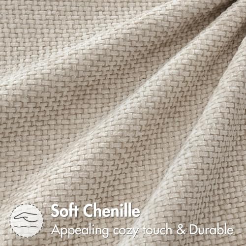 MIULEE Decorative Neutral Beige Euro Sham Pillow Covers 26x26 Inch 2 Pack