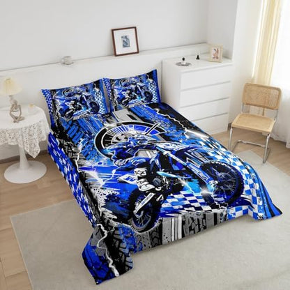 Feelyou Dirt Bike Kids Bedding Set Boys Girls Full Size