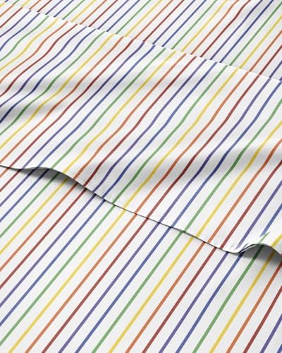 King 4 Piece Striped Sheet Set - Breathable & Cooling - Rainbow Stripe