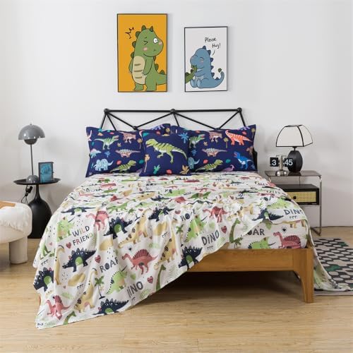 Dinosaur Comforter 6Pcs Wild Dino Bedding Twin for Kids Boys