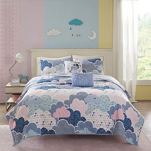 Intelligent Design Kids Cotton Playful Blue Twin Quilt Set, 4pc