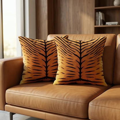 TOMWISH Tiger Stripe Texture Print Throw Pillow Covers 22x22 in Set of 2