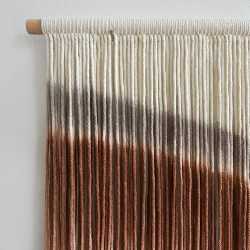 Flber Macrame Wall Hanging Blue Dip Dye for Bedroom 27" W x 19" L