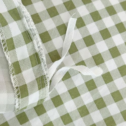 NSNLGSGC Sage Green Gingham Ruffle King Duvet Cover