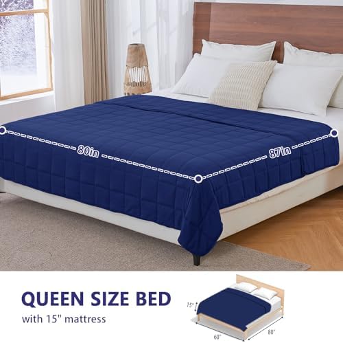 yescool King Size Weighted Blanket for Adults 25lbs, 80” x 87”, Blue