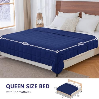 yescool King Size Weighted Blanket for Adults 25lbs, 80” x 87”, Blue
