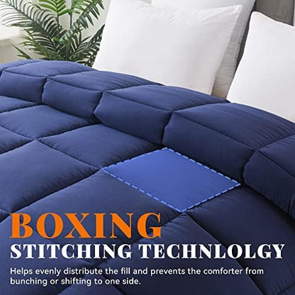 Down Alternative Comforter Blue/Grey Full Size - All Season Duvet Insert