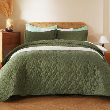 EVENHUG Quilt King Size Bedding Set with Pillow Sham Lightweight Bedspreads Coverlet Soft Reversible Bed Cover for All Season 3 Piece
