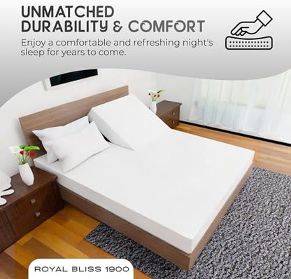 Top Split King Sheets Sets for Adjustable Bed, 4 Pcs Deep Pockets Double Brushed Microfiber Sheets, 34 Inch Split Top Fitted Sheet, 1 King Flat Sheet and 2 Pillowcases - White
