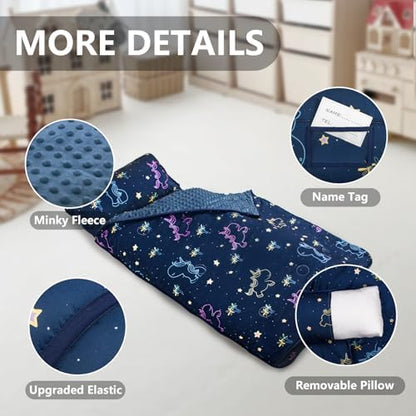 Primlect Toddler Nap Mat with Pillow, Thickened Extra Large Sleeping Bag