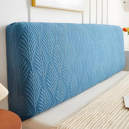EFELIM Stretch Headboard Covers for Queen Cal King Size Bed Headboard Slipcover, Jacquard Bed Head Cover Dustproof Protector Cover for Bedroom Décor (Blue,47.2in)
