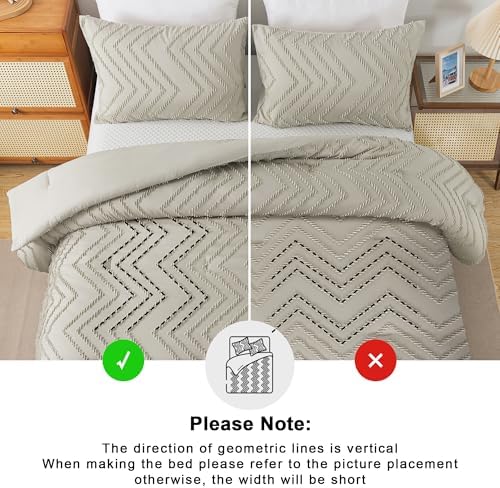 Andency Oatmeal Oversized King Comforter Set 120x98 Extra Large