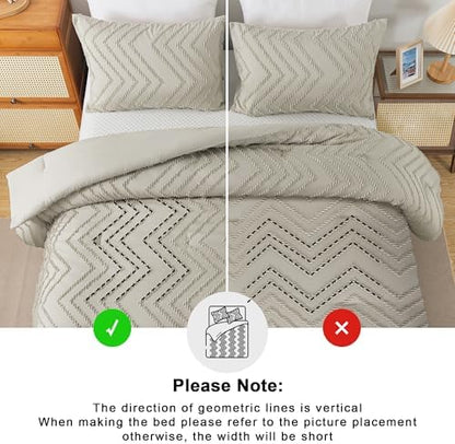 Andency Oatmeal Oversized Super King Comforter Set 120x120 Extra Large