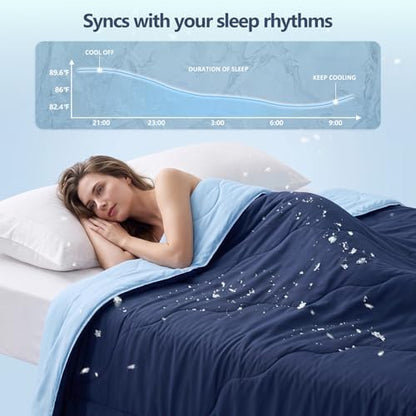 WDCOZY Cooling Comforter Queen Size, QMAX>0.4 Soft Blanket for Hot Sleepers