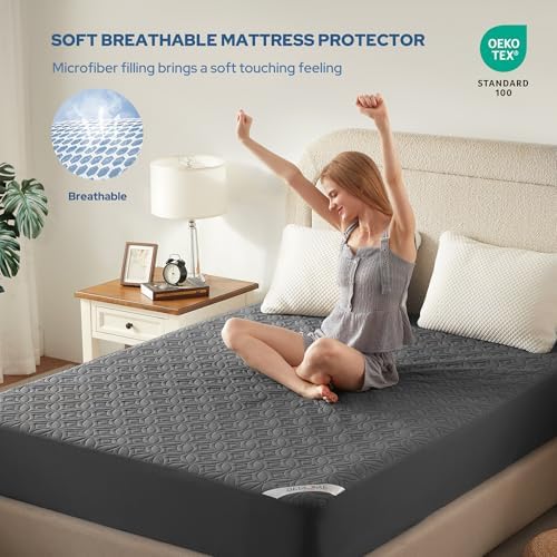 2 Pack Waterproof Mattress Protector Twin XL, Deep Pocket, for College Dorm