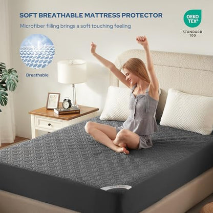 2 Pack Waterproof Mattress Protector Twin XL, Deep Pocket, for College Dorm