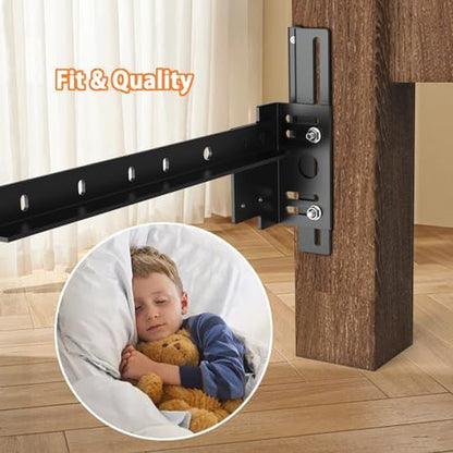 2 PCS Headboard Adapter Brackets for Metal Bed Frame, Bolt-On to Hook-On