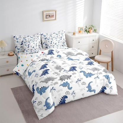 Feelyou Cute Dinosaur 7 Piece Bedding Set for Kids