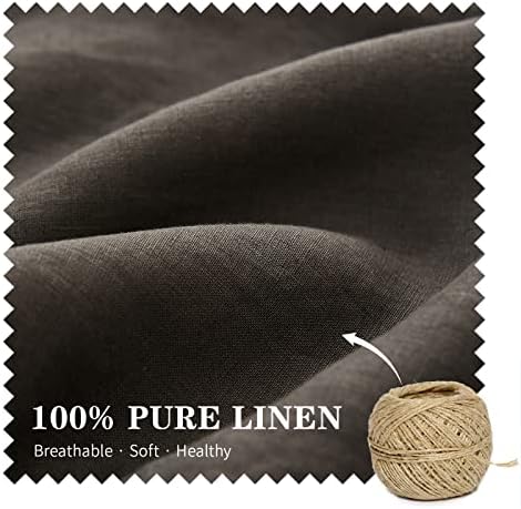 Simple&Opulence 100% Linen Lumbar Pillow Cover 12 x 20 Inches Set of 2 Rectangular Decorative Throw Cushion Cover for Couch Sofa Bed Living Room Office Soft Breathable Farmhouse - Dark Grey