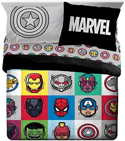 Marvel Avengers Iron Man Queen Comforter Set 7 Piece Kids Bedding, Multi