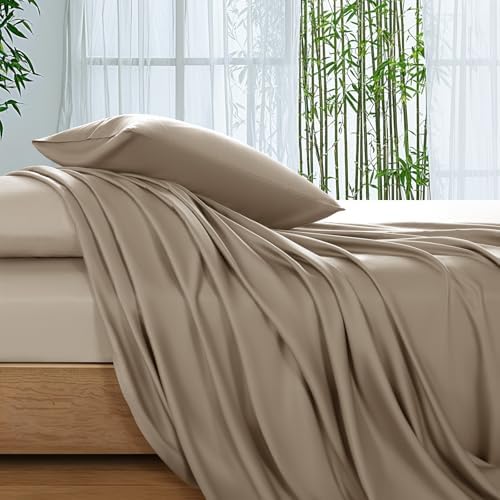 SONORO KATE 100% Viscose Derived from Bamboo_Sheets Cal King Size,4PC