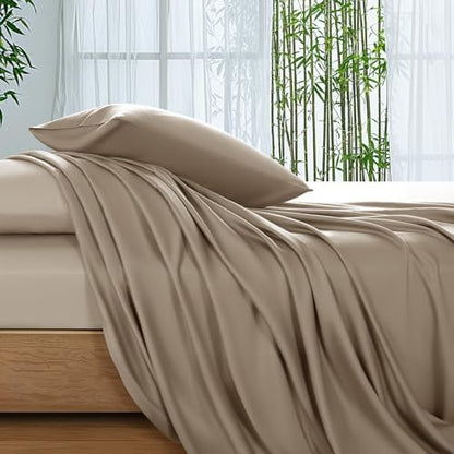 SONORO KATE 100% Viscose Derived from Bamboo_Sheets Cal King Size,4PC