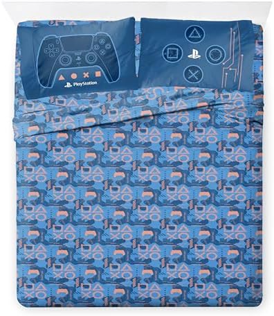 Jay Franco Kids Bed Set, Blue, PlayStation, 7 Piece Full