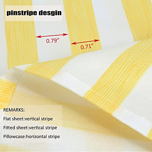 Best Season 4 Piece Stripe Microfiber Stripe Sheet Set - Super Soft Luxury Hotel Deep Pocket,Stain, Fade & Wrinkle Resistant Bedding Set (Yellow,Full Size)