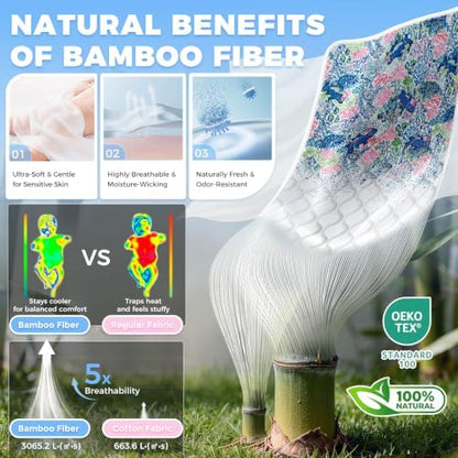 Crib Mattress Protector Viscose from Bamboo 3 Pack, 100% Waterproof Absorbent Crib Mattress Pad Cover for Baby & Toddler, Machine Washable Quilted Toddler Mattress Protector, 52''x28''