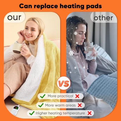 greenoak Heated Blanket Electric Twin Heating 62"X84",Gifts for Women