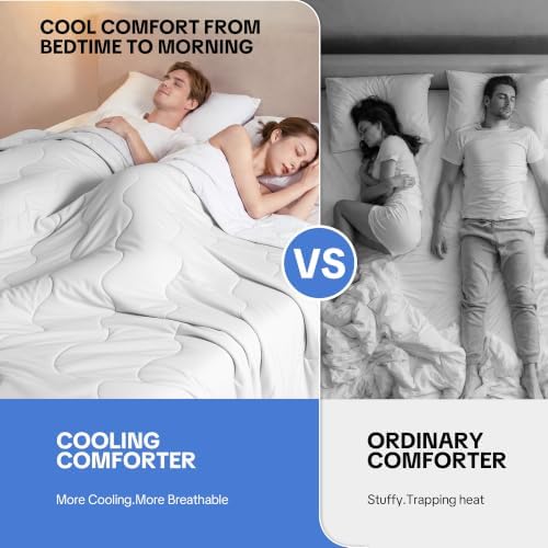 HOMBYS Cooling Comforter for Hot Sleepers,Breathable Blanket with Silicone
