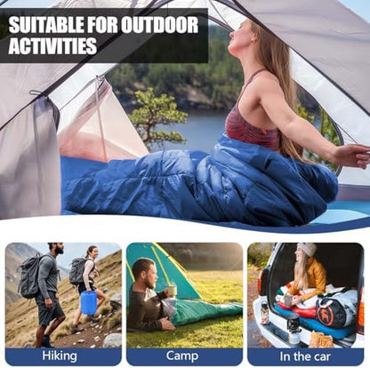 Camping Sleeping Bags for Adults Kids Waterproof Lightweight Sleeping Bag for Cold Weather or Warm Backpacking Hiking Mountaineering Indoor Outdoor Use