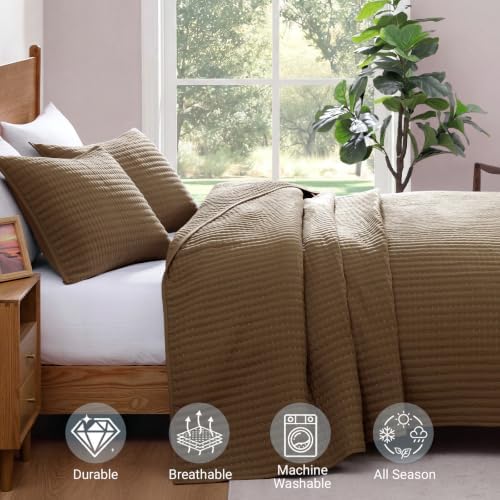 Queen Quilt-Lightweight Bedspreads Coffee Queen Size Quilt Bedding Set