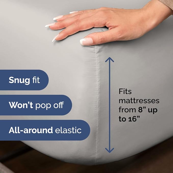 Bulk Case Pack of 12 Sheet Sets - (12) Complete King Size Sheet Sets with Deep Pockets - Wholesale Bulk Bedding for Hotels, Spas & Airbnbs - Breathable, Cooling & Wrinkle Free - (King, French Grey)