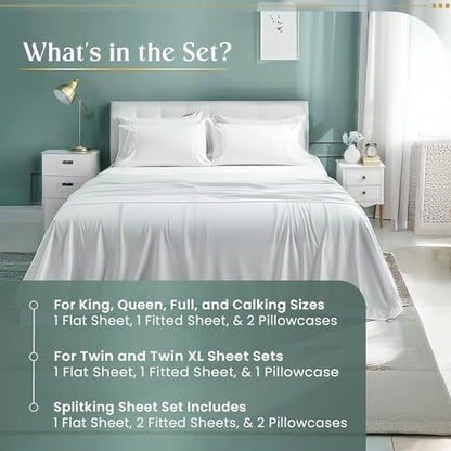 King Bed Sheets, 800 Thread Count 15" Deep Pocket King Sheet Set - Lavender